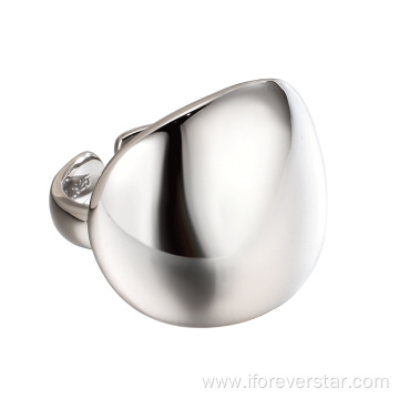 Adjustable Modern Big Ring Women 925 Silver Rings